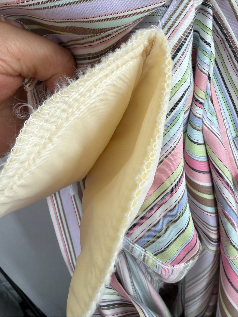 Foxcroft Multicolor Retro Pastel Striped Dress Shirt - Picture 11 of 14